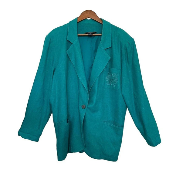 Vintage Options Melrose Silk Linen Blazer Lagenlook Size Large - Picture 1 of 7